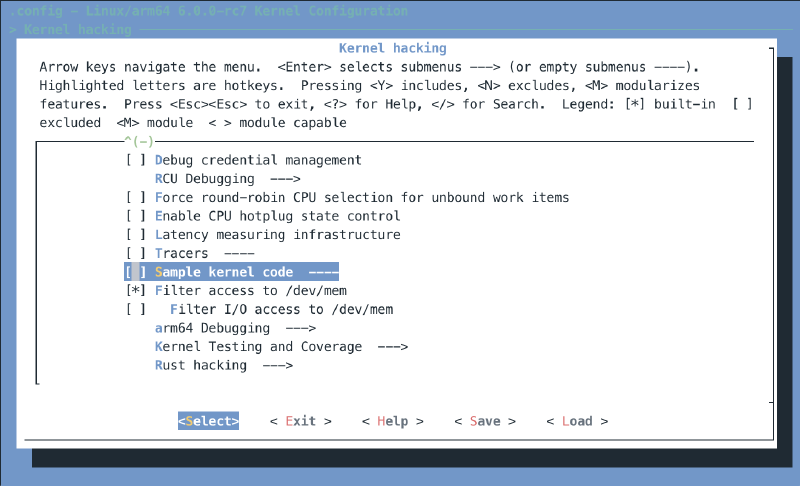 Menuconfig Rust Sample1