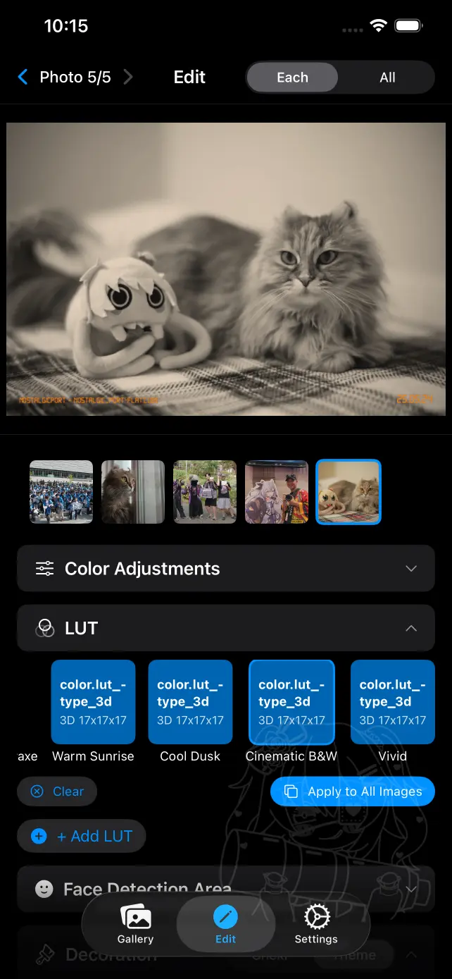 LUT Selection (iPhone)